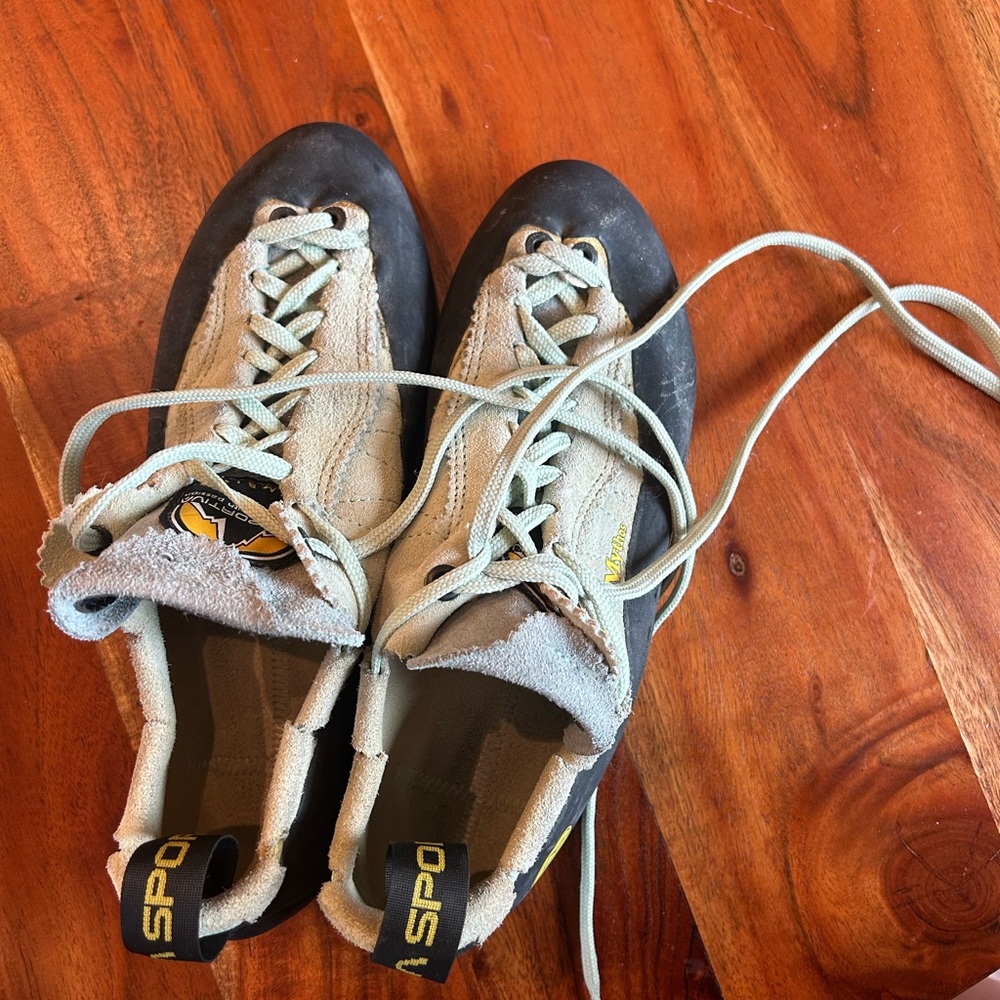 Sportiva Climbing Shoes in Black and Cream